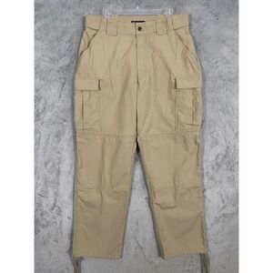 5.11 Tactical Cargo Pants Mens Large‎ Khaki Tan Ripstop TDU Work Hiking Trousers